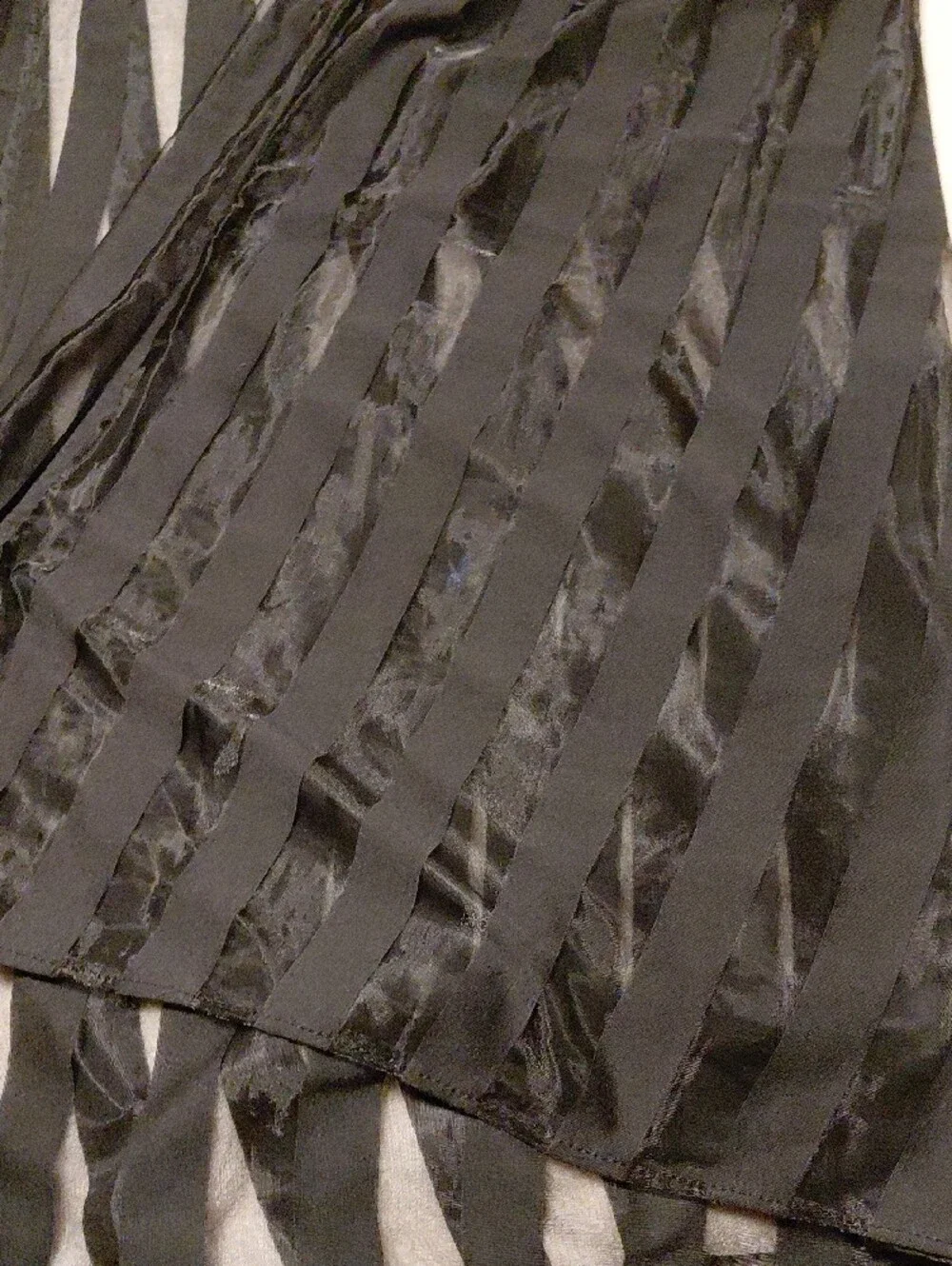 Source Unknown Black Sheer Striped Scarf Wrap